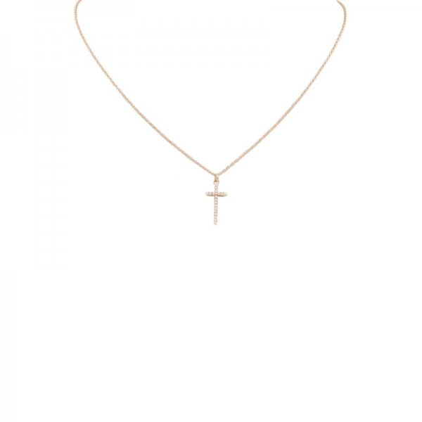 Cream Pearl Cross Necklace