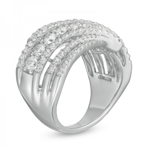 Marilyn Monroe Collection Journey Crystal Multi-Row Ring in Titanium steel