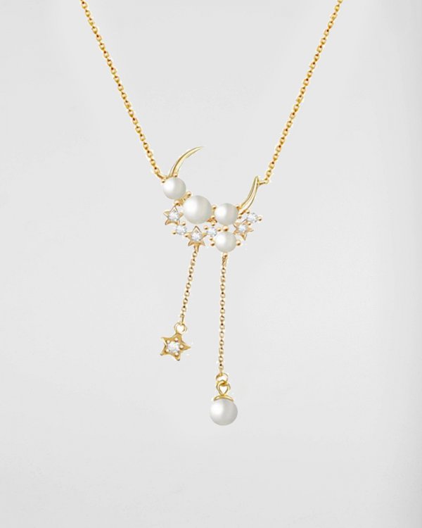 star moon pearl necklace