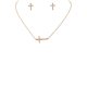 Metal Cross Pendant Necklace Set