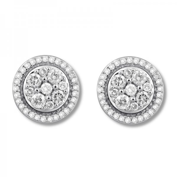 Crystal Earrings Round-cut Titanium steel