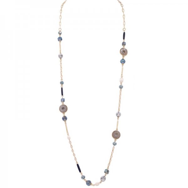 Semi Precious Stone Long Necklace