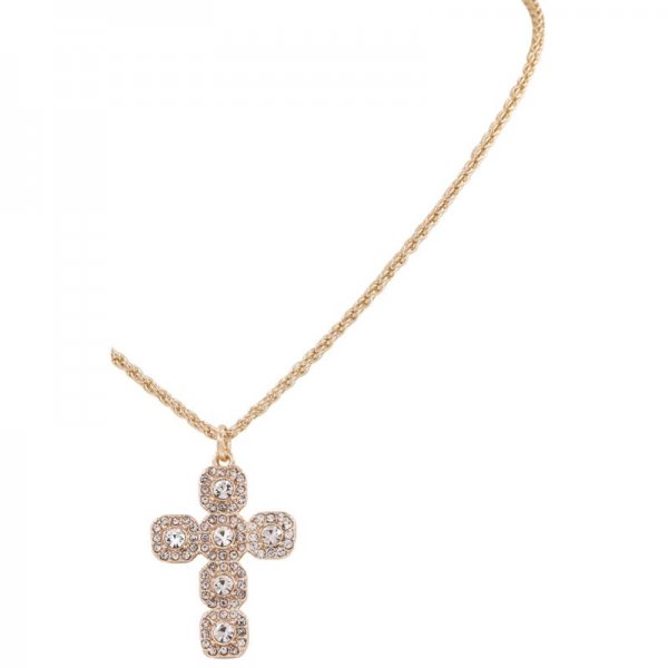 Rhinestone Cross Pendant Necklace