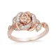 Crystal Rose Ring in Rose Copper and zinc alloy