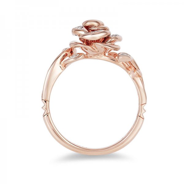 Crystal Rose Ring in Rose Copper and zinc alloy