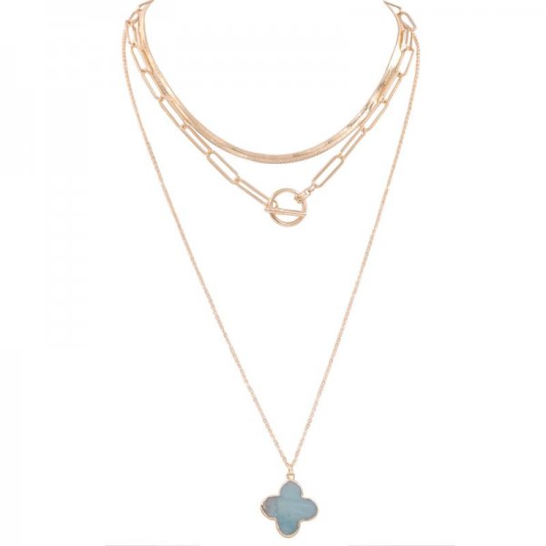 Metal Quatrefoil 3-Piece Necklace Set