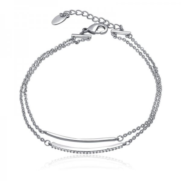 Two  Bar Link Chain Bracelet