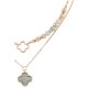 Semi Precious Stone Quatrefoil Necklace