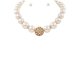 Metal Rhinestone Cream Pearl Necklace