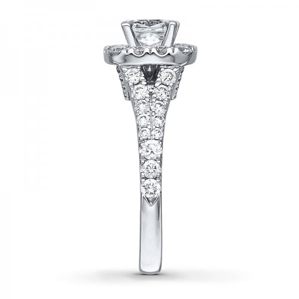 Engagement Ring 2-1/6 ct tw Diamonds 14K White Gold