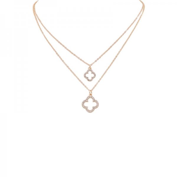 Quatrefoil Pendant 2-Piece Necklace Set