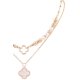 Quatrefoil Pendant Layered Necklace