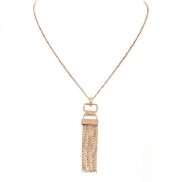 Metal Tassel Pendant Necklace