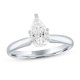 Crystal Solitaire Engagement Ring Pear-Shaped Titanium steel